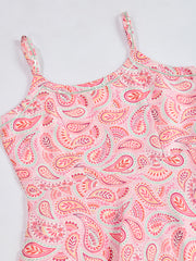 Paisley Printed A Line Gotta Patti Kurta With Trousers & With Dupatta
