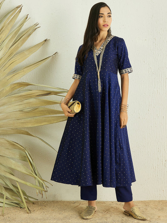 V-Neck A-Line Kurta