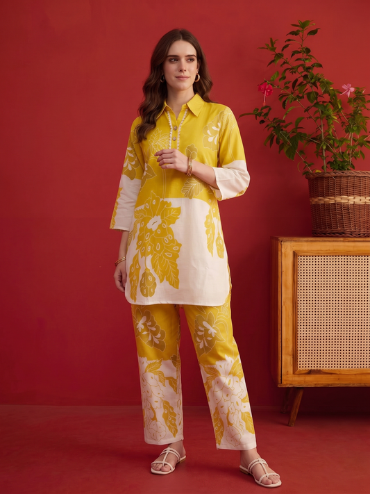 Linen Printed Top with Palazzos