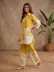 Floral Linen Printed Tunic with Palazzos