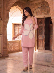 Floral Linen Printed Tunic with Trousers