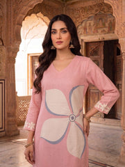Floral Linen Printed Tunic with Trousers