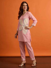 Floral Linen Printed Top with Trousers