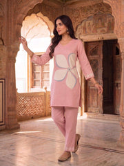 Floral Linen Printed Tunic with Trousers