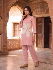Floral Linen Printed Tunic with Trousers