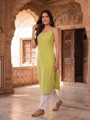 Women Ethnic Motifs Printed Regular Thread Work Kurta with Trousers