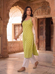 Women Ethnic Motifs Printed Regular Thread Work Kurta with Trousers