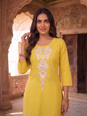 Women Ethnic Motifs Embroidered Regular Thread Work Kurta with Palazzos