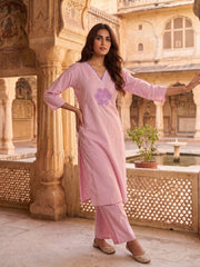 Women Ethnic Motifs Embroidered Regular Thread Work Kurta with Palazzos