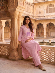 Women Ethnic Motifs Embroidered Regular Thread Work Kurta with Palazzos
