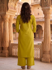 Women Ethnic Motifs Embroidered Regular Thread Work Kurta with Palazzos