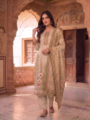 Women Floral Printed Regular Sequinned Kurta with Trousers & With Dupatta