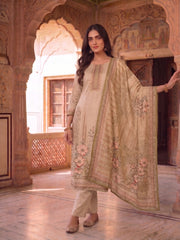 Women Floral Printed Regular Sequinned Kurta with Trousers & With Dupatta