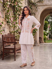 Floral Embroidered Tunic with Trousers
