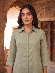 Floral Embroidered Tunic with Trousers
