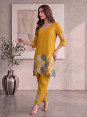Floral Embroidered Tunic with Trousers