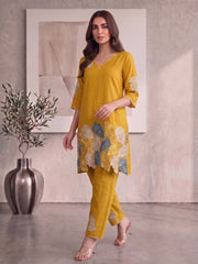 Floral Embroidered Tunic with Trousers