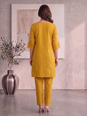 Floral Embroidered Tunic with Trousers
