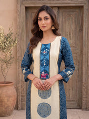 Women Ethnic Motifs Printed Regular Pure Silk Kurta with Palazzos & With Dupatta