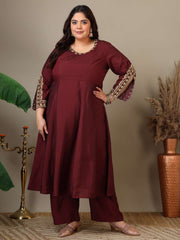 Women Ethnic Motifs Embroidered Panelled Kurta with Trousers & With Dupatta