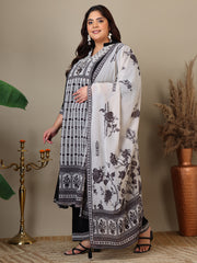 Women Plus Size Ethnic Motifs Printed Kurta with Palazzo & Dupatta