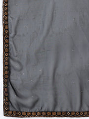 Women Plus Size Zari Embroidered Kurta with Trousers & Dupatta