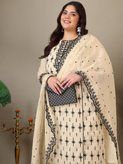 Women Ethnic Motifs Embroidered Thread Work Kurta with Trousers & With Dupatta