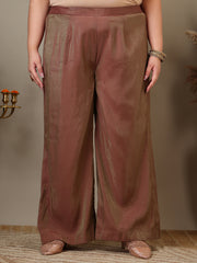 Plus Size Floral Embroidered Sequinned Kurta with Palazzos & Dupatta