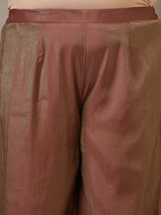 Plus Size Floral Embroidered Sequinned Kurta with Palazzos & Dupatta