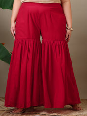 Women Ethnic Motifs Embroidered Regular Kurta with Sharara & With Dupatta