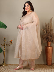 Women Ethnic Motifs Embroidered Pleated Kurta with Palazzos & Dupatta