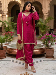 Maroon Fendi Satin Salwar Suit
