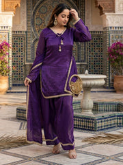 Violet Fendi Satin Salwar Suit