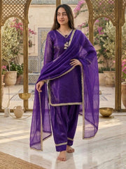 Violet Fendi Satin Salwar Suit