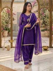 Violet Fendi Satin Salwar Suit
