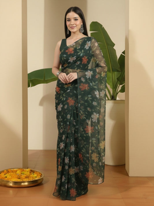 Floral Organza Saree