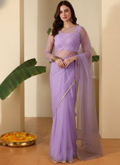 Embroidered Net Saree