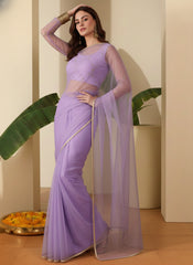 Embroidered Net Saree