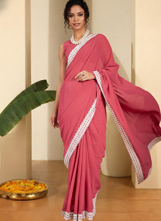 Embellished Poly Georgette Saree