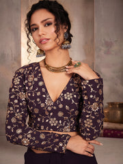 Embroidered Poly Georgette Saree