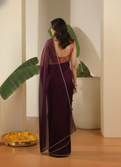 Ethnic Motifs Sequinned Organza Saree