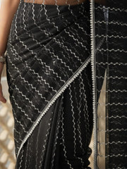 Embellished Sequinned Net Heavy Work Saree