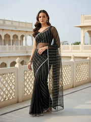 Embellished Sequinned Net Heavy Work Saree