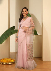 Floral Sequinned Net Saree