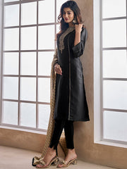Floral Embroidered Yoke Design Kurta with Trousers & Dupatta