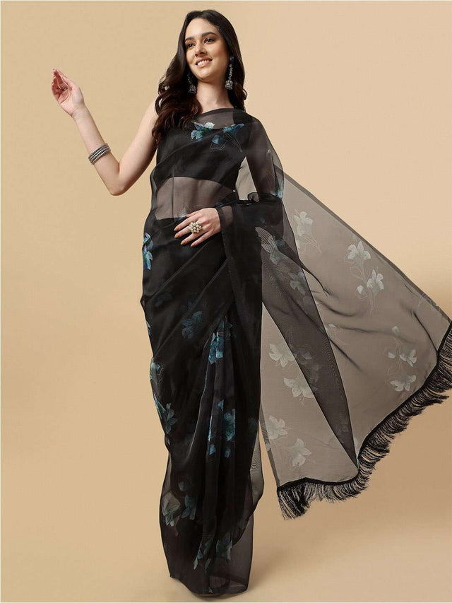 Malaika Arora Ethnic Motifs Embroidered Pleated Zari Organza Kurta With Palazzos & Dupatta