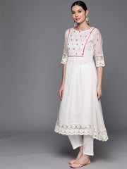 Embroidered Thread Work Kurta With Trousers