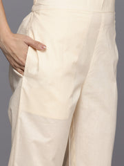 Women Yellow Floral Printed Regular Chikankari Kurta with Trousers