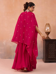 Pink-Organza-Beads-Embroidered-Crop-Top-with-Flared-Cape-and-Flared-Palazzo-Set