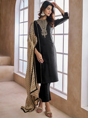 Floral Embroidered Yoke Design Kurta with Trousers & Dupatta